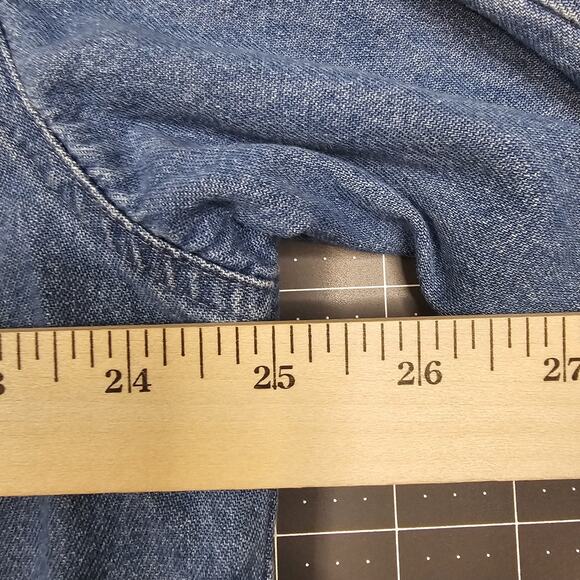 Vintage Dickies Shirt XL Denim Workwear 90s Y2K Americana Retro Outdoors Biker - Picture 11 of 12